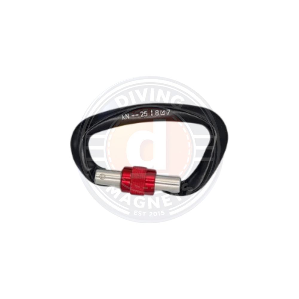 25kN heavy duty industrial carabiner used for rigging and securing equipment during offshore and subsea operations